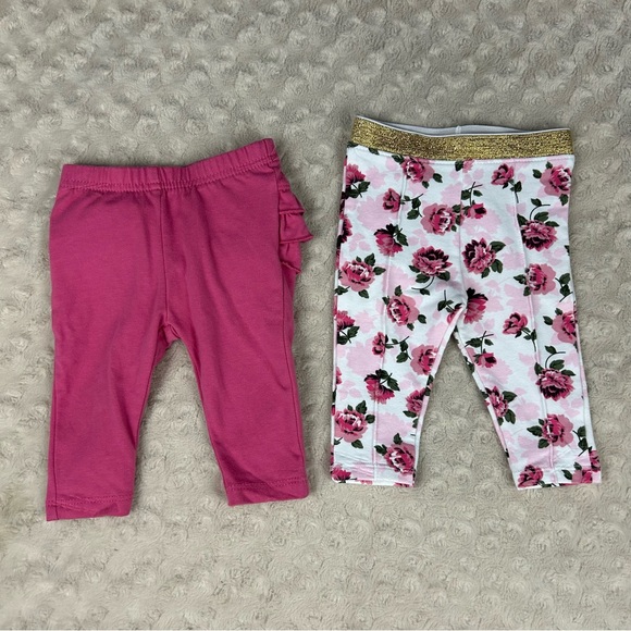 Garanimals Baby Girl Pants Bundle Size 0-3 Months Floral Pink - Picture 2 of 4